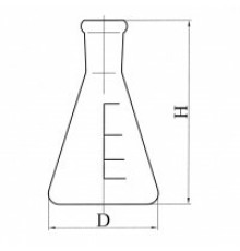 Колба коническая с цилиндрической горловиной КН-2-100-34, с делениями, ТС