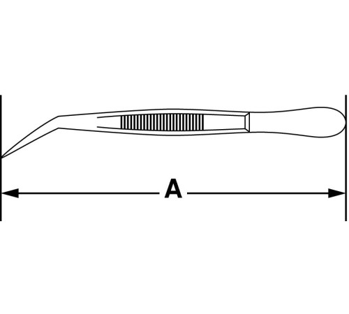 Пинцет Bochem остроконечный изогнутый из нержавеющей стали, длина 115 мм